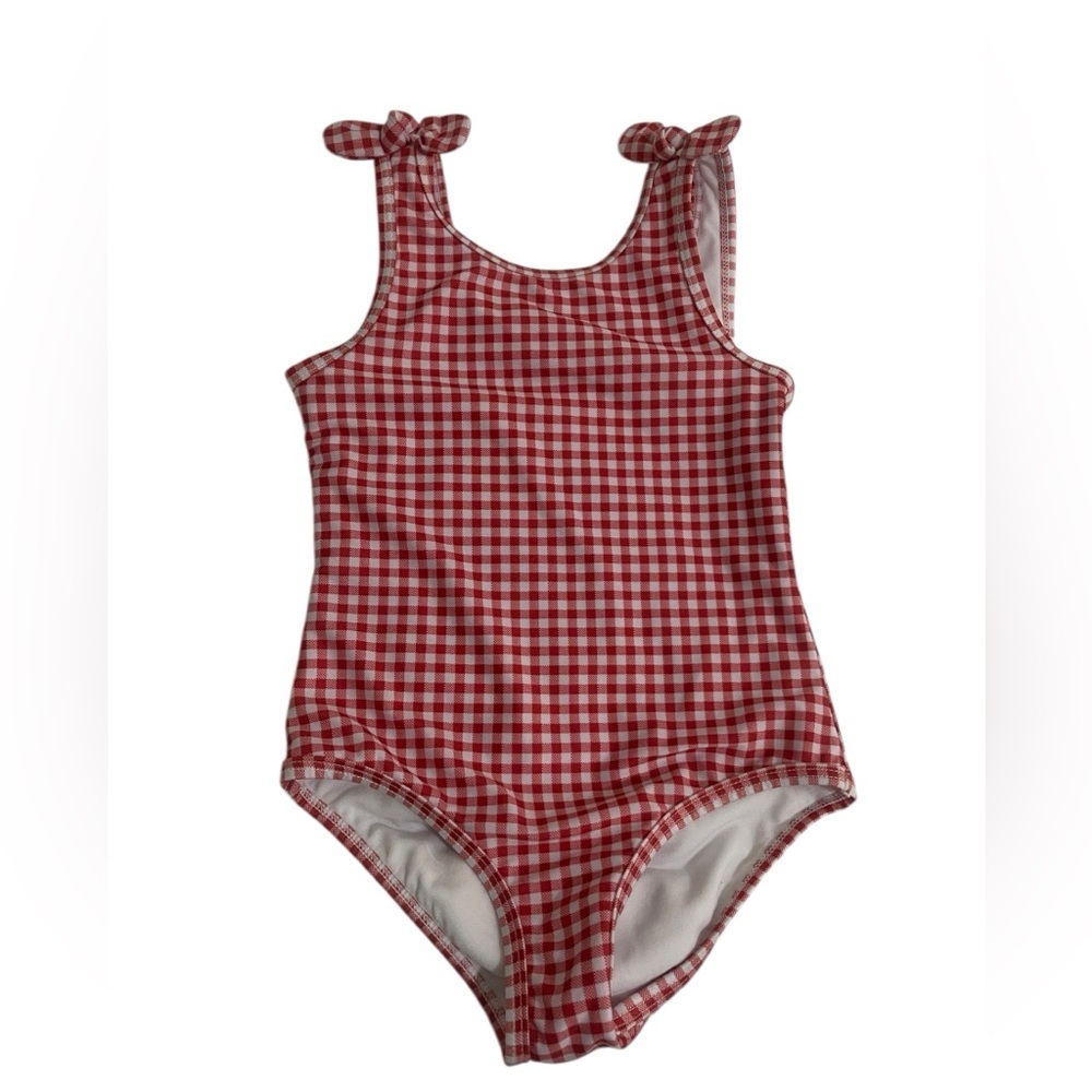 Cat & Jack Toddler Girls' Gingham One Piece Swimsuit Red 4T - Picture 4 of 4